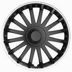 Wieldoppen 14 inch - Crystal SO zwart zilver - wieldoppenset, Auto diversen, Wieldoppen, Verzenden, Nieuw