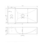 Fontein Gliss Design Freya Solid Marble 40x22x10 cm Zonder, Ophalen of Verzenden, Nieuw