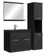 Badkamermeubel Set Montreal 60 x 35 cm Zwart Badmeubel, Huis en Inrichting, Badkamer | Badkamermeubels, Verzenden, Nieuw, Wastafelkast