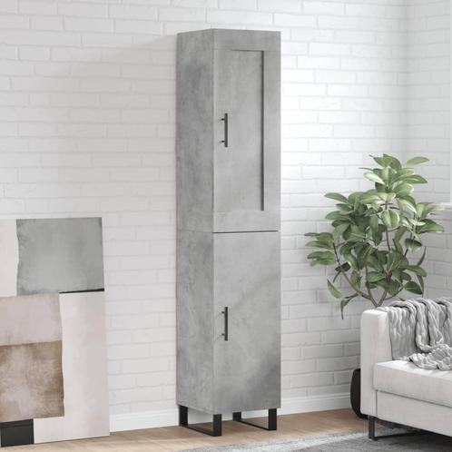 vidaXL buffetkast 34,5x34x180 cm bewerkt hout betongrijs, Huis en Inrichting, Kasten | Buffetkasten, 25 tot 50 cm, Nieuw, Overige houtsoorten