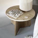 *WOONWINKEL* Eleonora Sara Ronde Salontafel Met Travertin Bl, Verzenden, Nieuw