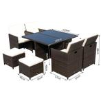 TRUUSK Polyrattan Zitgroep Eetset 21 Delig Met Kussens Tuinm, Tuin en Terras, Tuinsets en Loungesets, Verzenden, Nieuw