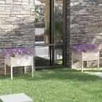 vidaXL Plantenbakken 2 st 70x70x70 cm massief grenenhout wit, Verzenden, Nieuw, 60 tot 100 cm, 60 cm of meer
