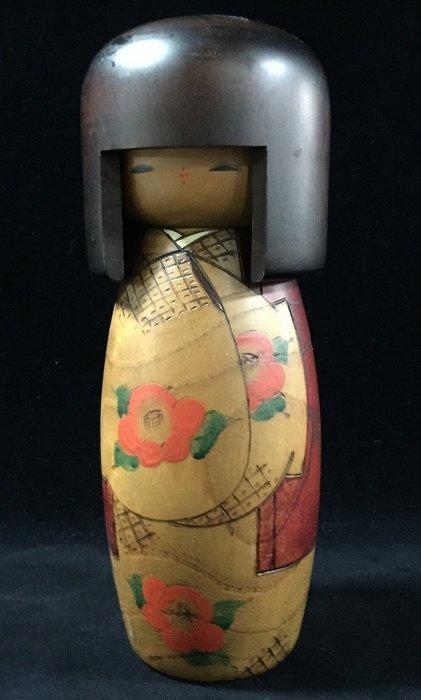 Gesigneerde Usaburo / Japanse vintage houten Kokeshi-pop, Antiek en Kunst, Curiosa en Brocante