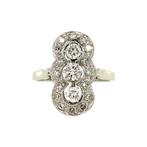 Witgouden prinsessen ring met diamant 14 krt, Ophalen of Verzenden, Nieuw