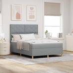 vidaXL Boxspring bed met matras Lichtgrijs 140 x 200 cm Stof, Huis en Inrichting, Slaapkamer | Bedden, Verzenden, Nieuw