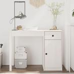 vidaXL Bureau 100x50x75 cm massief grenenhout wit, Huis en Inrichting, Bureaus, Verzenden, Nieuw