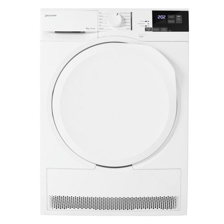 John Lewis Jltdh22 Warmtepompdroger 8kg, Witgoed en Apparatuur, Wasdrogers, Voorlader, 85 tot 90 cm, Ophalen of Verzenden