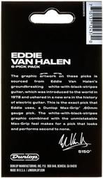 Jim Dunlop Eddie Van Halen Max Grip plectrum 0.60 mm 6-pack, Ophalen of Verzenden, Nieuw, Elektrische gitaar