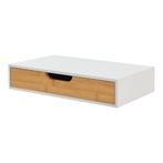 Wandplank set van 2 met lade Bokn bamboe 40x24x8 cm wit [en., Huis en Inrichting, Woonaccessoires | Wandplanken en Boekenplanken