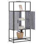vidaXL buffetkast 68x35x139cm bewerkt hout en metaal grijs, Huis en Inrichting, Kasten | Buffetkasten, Verzenden, Nieuw, Overige houtsoorten