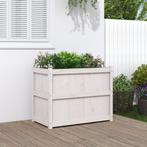 vidaXL Plantenbak 90x50x70 cm massief grenenhout wit, Tuin en Terras, Bloembakken en Plantenbakken, Verzenden, Nieuw, 60 tot 100 cm