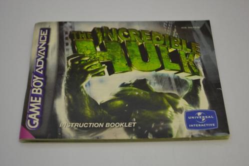 The Incredible Hulk (GBA EUR MANUAL), Spelcomputers en Games, Spelcomputers | Nintendo Portables | Accessoires, Zo goed als nieuw
