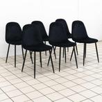 Set van 6 Fluwelen Eetkamerstoelen met Zwarte Metalen Poten, Huis en Inrichting, Ophalen of Verzenden, Nieuw