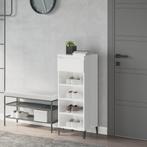vidaXL Schoenenrek 40x36x105 cm bewerkt hout hoogglans wit, Verzenden, Nieuw
