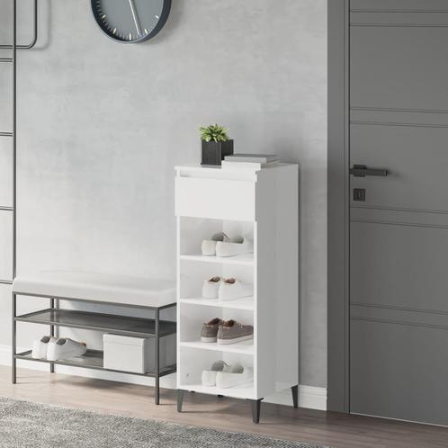 vidaXL Schoenenrek 40x36x105 cm bewerkt hout hoogglans wit, Huis en Inrichting, Kasten | Schoenenrekken, Nieuw, Verzenden
