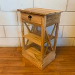 Nachtkastje - teakhout - handgemaakt - 1 lade - TTM Wonen, Minder dan 45 cm, Nieuw, Hout, 55 tot 70 cm