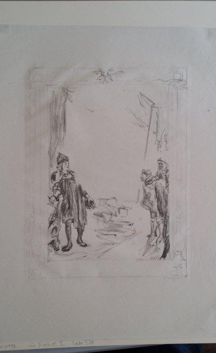 Max Slevogt (1868-1932) - handsigned litograph and drawing,, Antiek en Kunst, Antiek | Overige Antiek