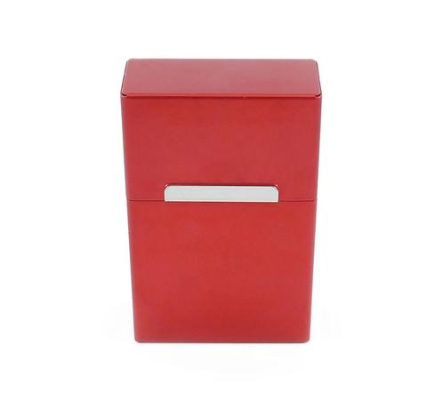 Aluminium sigarettendoosje - Rood, Verzamelen, Rookartikelen, Aanstekers en Luciferdoosjes, Tabaksdoos of Verpakking, Verzenden