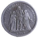 Frankrijk. 5 Francs 1871-A Hercule. La Commune, Camélinat