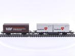 Schaal H0 Märklin 4455 & 4770 set van 2 containerwagons v.., Wisselstroom, Gebruikt, Wagon, Ophalen of Verzenden