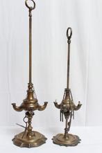 Vintage Belgian Brass Oil Lamps (Pair) - Olielamp (2) -