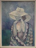 Spaanse school (XX) - NO RESERVE - Dama en azul, Antiek en Kunst