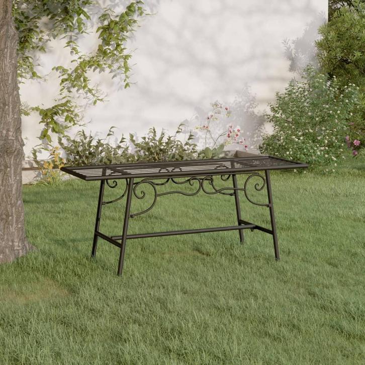 vidaXL Boombank 110 cm staal zwart, Tuin en Terras, Tuinbanken, Nieuw, Metaal, Verzenden
