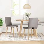 vidaXL Eetkamerstoelen draaibaar 2 st stof taupe, Verzenden, Nieuw