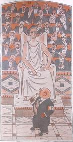 Danzig voor de Volkenbond op spotprent (lijst optie), Antiek en Kunst, Verzenden