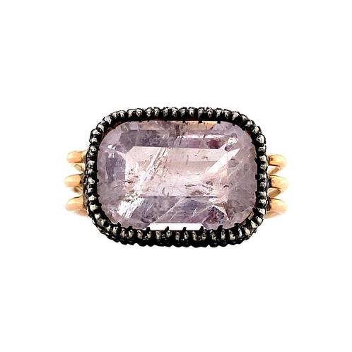Gouden ring met rozenkwarts en diamant 14 krt/835, Sieraden, Tassen en Uiterlijk, Ringen, Nieuw, Ophalen of Verzenden