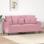 vidaXL Tweezitsbank 140 cm fluweel roze, Huis en Inrichting, Banken | Bankstellen, Verzenden, 150 tot 200 cm, Stof, Nieuw