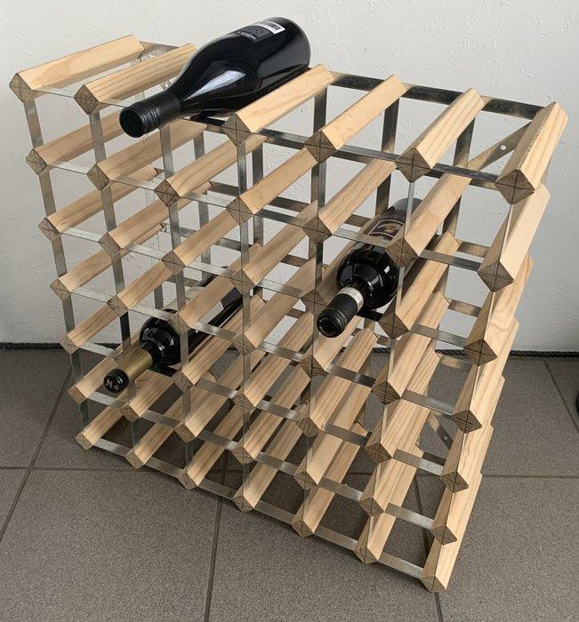 Wijnrek - hout en metaal - 6x6 vakken, Antiek en Kunst, Antiek | Keukenbenodigdheden