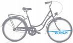 Meisjesfiets 26 inch - Zwarte retro fiets met bagagedrage..., Minder dan 47 cm, Ophalen of Verzenden, Nieuw, Versnellingen
