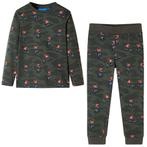 vidaXL Kinderpyjama met lange mouwen 104 kakikleurig, Kinderen en Baby's, Kinderkleding | Overige, Verzenden, Nieuw