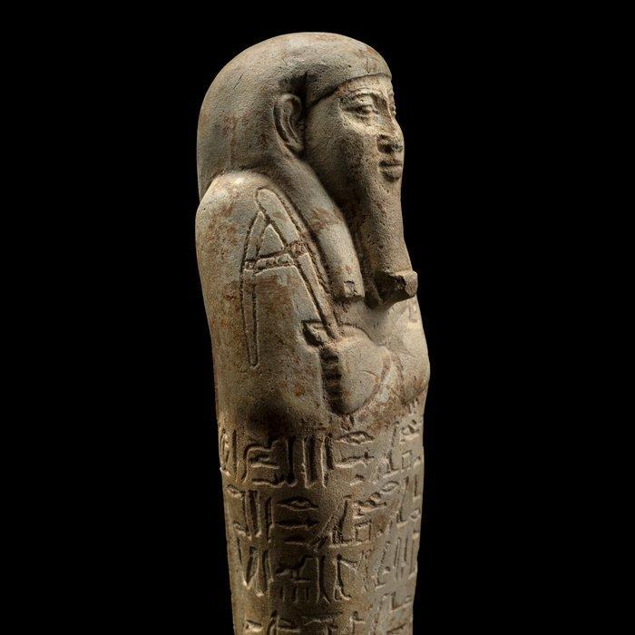 Oud-Egyptisch Faience Ushabti voor Horiraa. Dynastie XXVI,, Verzamelen, Mineralen en Fossielen