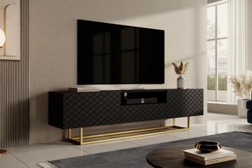 TV Meubel modern Design met frame zwart 190 x 36,8 x 51,4 cm beschikbaar voor biedingen