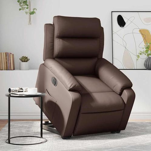 vidaXL Sta-op-stoel elektrisch kunstleer bruin, Huis en Inrichting, Fauteuils, Nieuw, Verzenden