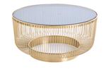 Ronde salontafel VARIATION 80cm goud metalen frame zwart, Huis en Inrichting, Tafels | Salontafels, Ophalen of Verzenden, Nieuw