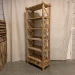 Boekenkast - Massief teak - 5 planken en 2 lades - TTM Wonen, Huis en Inrichting, 50 tot 100 cm, Nieuw, 25 tot 50 cm, Teakhout