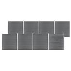 vidaXL Schutting 1391x186 cm HKC grijs, Verzenden, Nieuw, Kunststof, 1 tot 2 meter