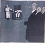 Hauptmanns terechtstelling op spotprent (lijst optie), Antiek en Kunst, Kunst | Litho's en Zeefdrukken, Verzenden