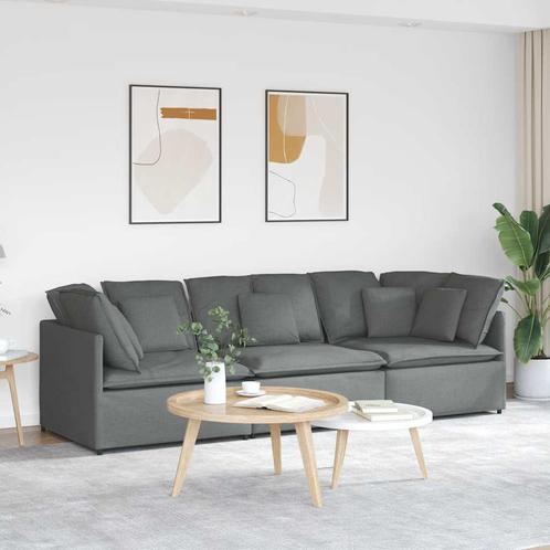 vidaXL Modulaire bank met kussens stof donkergrijs, Huis en Inrichting, Banken | Bankstellen, Nieuw, Stof, Verzenden