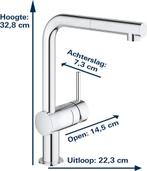 GROHE Minta Keukenkraan - L-uitloop - 360° draaibereik - Met, Huis en Inrichting, Woonaccessoires | Overige, Verzenden, Zo goed als nieuw