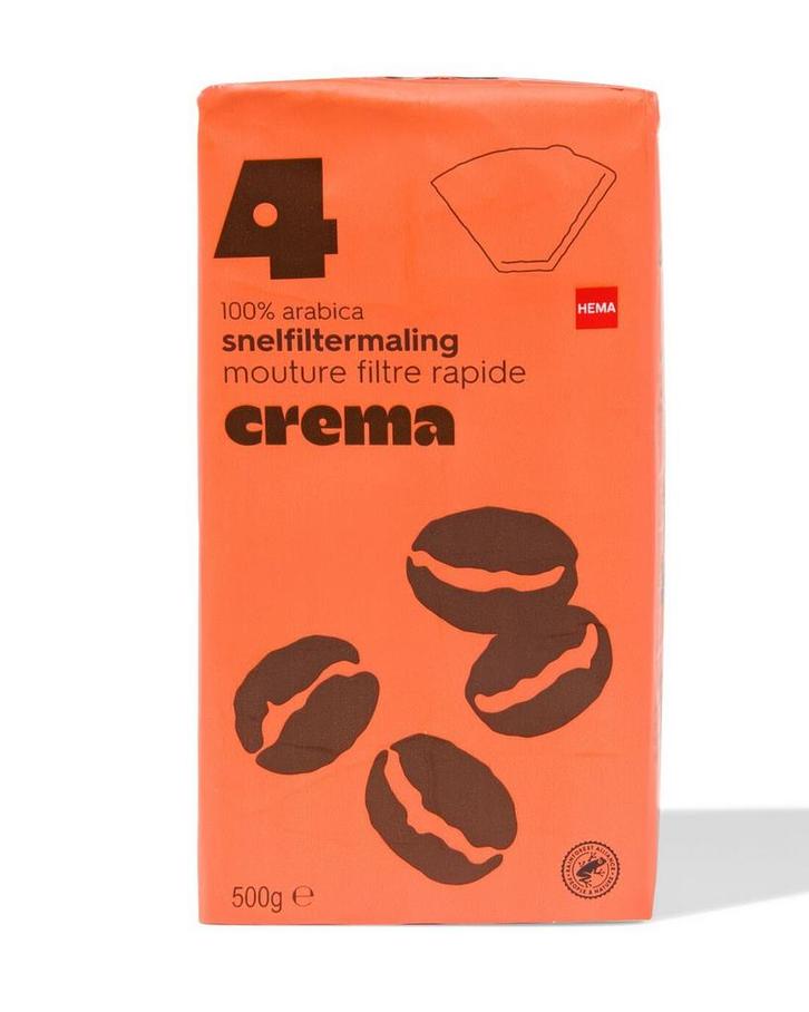 HEMA Filterkoffie crema - 500 gram, Witgoed en Apparatuur, Koffiezetapparaten, Nieuw, Verzenden