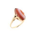Gouden ring met bandagaat (vintage, geelgoud) (vintage), Sieraden, Tassen en Uiterlijk, Ringen, Gebruikt, Overige kleuren, Ophalen of Verzenden