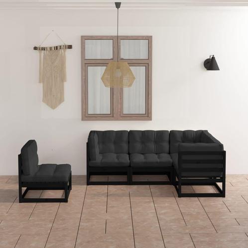vidaXL 5-delige Loungeset met kussens massief grenenhout, Tuin en Terras, Tuinsets en Loungesets, Loungeset, Nieuw, Verzenden