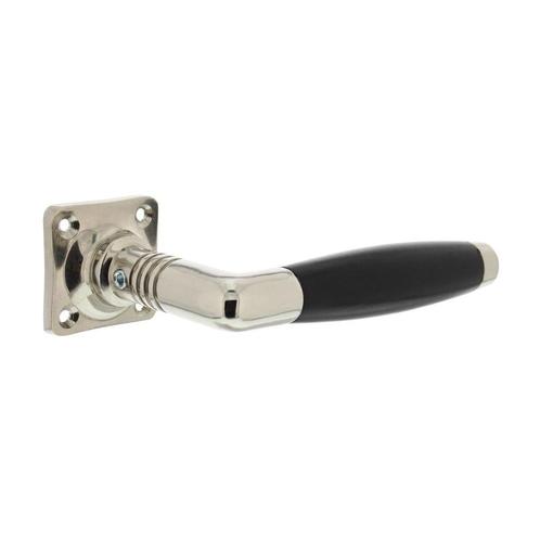 Intersteel Deurkruk Ton Basic op rozet - nikkel glans/zwart, Doe-het-zelf en Verbouw, Hang- en Sluitwerk, Nieuw, Verzenden