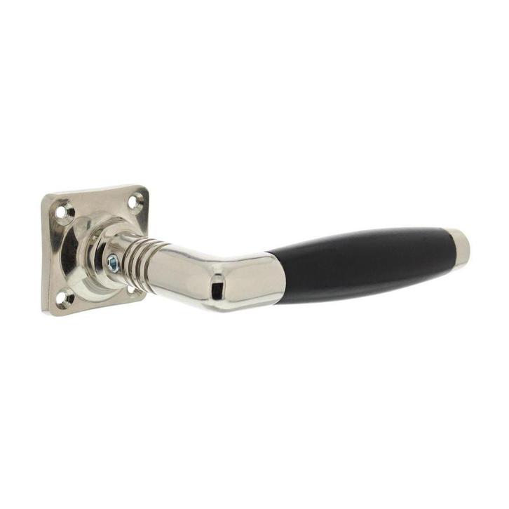 Intersteel Deurkruk Ton Basic op rozet - nikkel glans/zwart, Doe-het-zelf en Verbouw, Hang- en Sluitwerk, Nieuw, Verzenden
