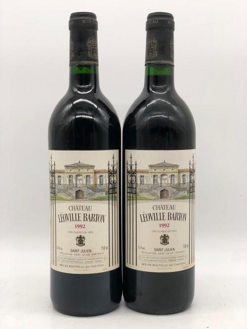 2 x 75cl Chateau Léoville Barton, St.Julien 1992 (Bordeaux), Verzamelen, Wijnen, Frankrijk, Rode wijn, Nieuw, Ophalen of Verzenden